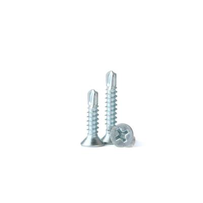China Cross Recessed Countersunk Head Drilling Screw With Blue White Zinc Drilling Screw for sale