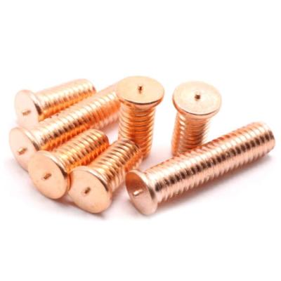 China ISO13918 Stainless Steel CD Flanged Weld Screws Fully Threaded Copper Plated Screw for sale