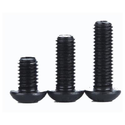 China Carbon Steel Black Oxide Hex Socket Button Head Screw ISO7380 for sale