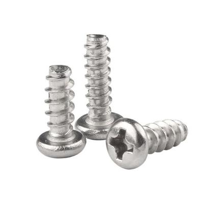 China Round Head Tapping Screws Low Flat Head Cross Recessed Thread Forming Screws for Plastic for sale