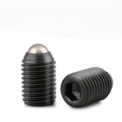 China Carbon Steel Black Oxide Ball Plunger Screw Headless Slotted Ball Point Set Screw for sale