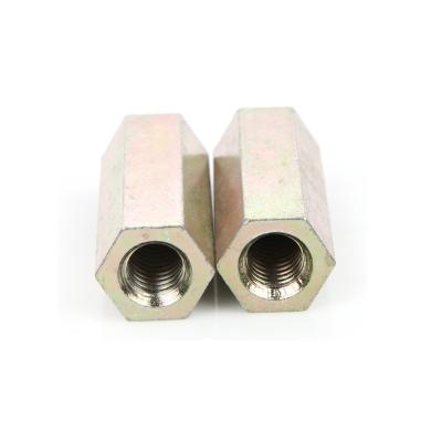 China Color Zinc Plated Long Hex Coupling Nuts DIN6334 Hex Long Nut Connecting Nut for sale