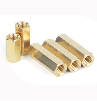 China Brass Screw Copper Isolation Column Hexagon Coupling Nuts DIN6334 for sale