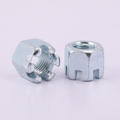China Round Lock Hexagon Slotted Nuts For Automotive Industry for sale