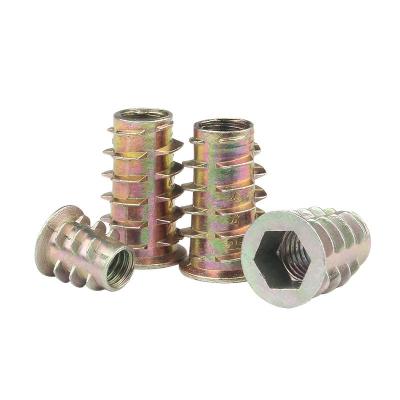 China Zinc Alloy Threaded Furniture Wood Insert Nuts Countersunk Head for sale