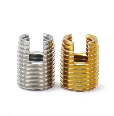 China Customized Type 302 Slotted Stainless Steel M2 M3 M4 M5 M6 M24 Thread Repair Insert Slotted Self Tapping Screw Sleeve for sale