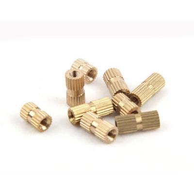 China Brass Knurled Inlaid Nut Copper Injection Injection Double Pass Chamfered Knurled Copper Nut Set With Inlaid for sale