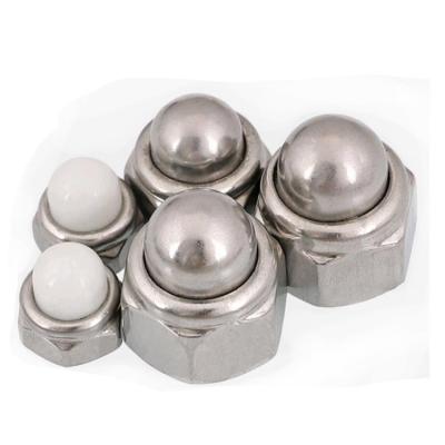 China Prevailing Torque Type Hexagon Domed Cap Nuts With Nonmetallic Insert DIN 986 Self Locking Nylon Insert Domed Cap Nuts for sale
