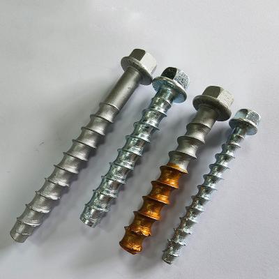 China Hot-dip galvanizing Hex flange concrete thread self-cutting anchor cement concrete self-tapping screws for sale