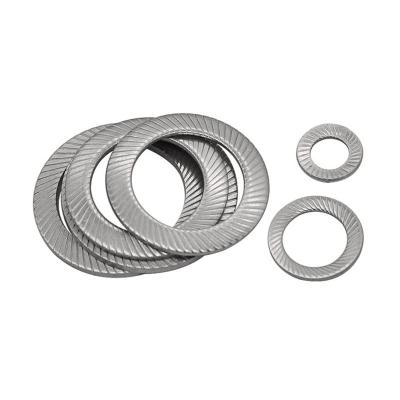 China Stainless Steel Serrated Knurled Safety Self Locking Washer With Double Faced Printing M1.6 - M36 for sale