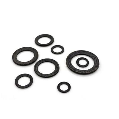 China DIN 9250 Knurling Disc Spring Washer Black Oxide Conical Spring Contact Washer For Screws for sale