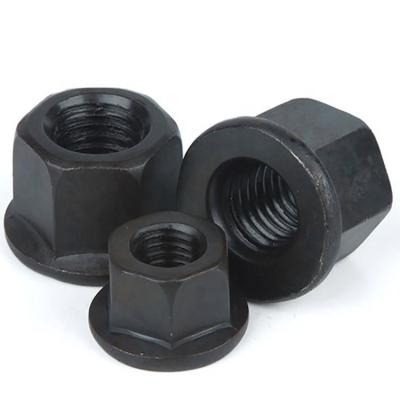 China Black Oxide Coating Thickened Flange Hexagon Nuts For M10-M30 Mechanical Applications for sale