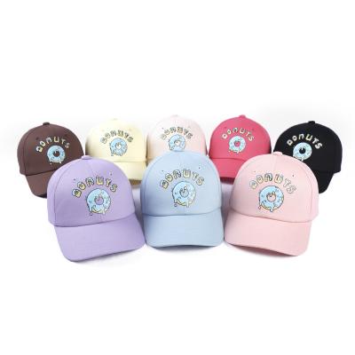 China Kids Custom Printed Cute Embroidered Logo Cotton Baseball Cap 6 Panel Kids Hat à venda