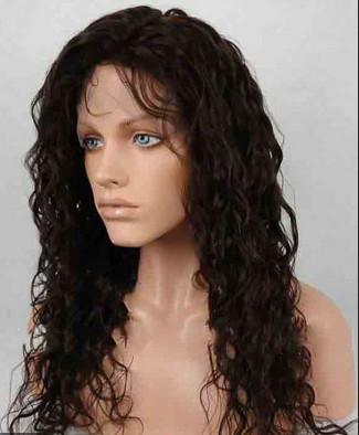 China Unprocessed 100% Indian Full Lace Human Hair Wigs kinky curly With Baby Hair for sale