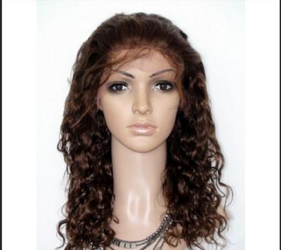 China Glueless Full Lace Wigs Brazilian Hair No Shedding No Tangle , curly full lace wigs for sale