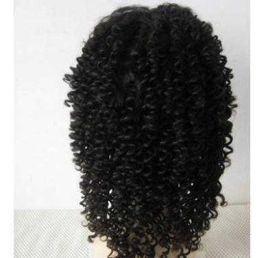 China Popular 20 Inch Kinky Curly Full Lace Human Hair Wigs Bouncy And Soft for sale