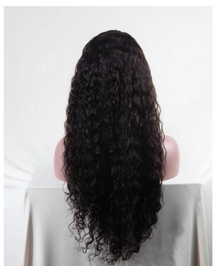 China Remy Brazilian Human Hair deep curly virgin hair 1b# 2# 4# / Wavy Lace Front Wigs for sale