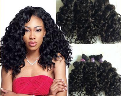 China Body Wave Brazilian Curly Human Hair Weft With 100g  Natural Black for sale