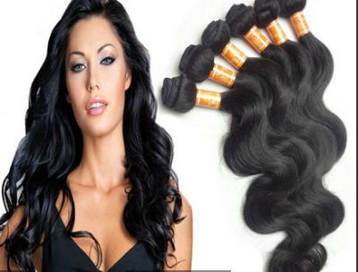 China Extensiones peruanas del cabello humano de la onda del cuerpo del 1B del color con sin procesar en venta