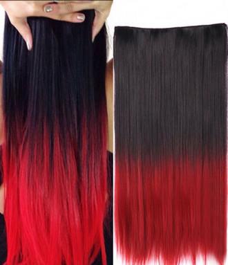 China High Temperature Fiber Red Synthetic Hair Extension Natural Curly for sale