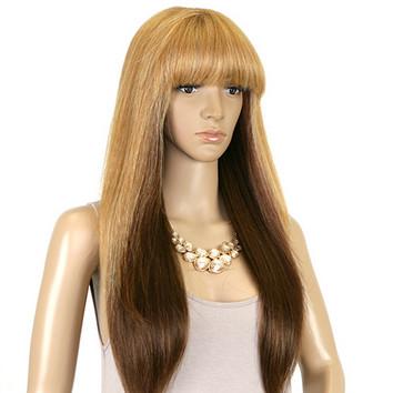 China Darker Blonde Synthetic Hair Wigs Silky Straight 8inch - 36inch for sale