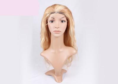 China 100 Human Hair Half Human Lace Front Wigs Piano Blond And Brown With Straps for sale