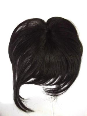 China Custom Black Chinese Human Top Lace Closure Virgin Hair Fringe Short Straight for sale