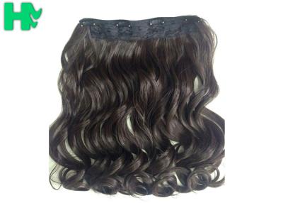China Chocolate Brown Curly Synthetic Hair Extensions / Synthetic Hair Pieces For Women for sale