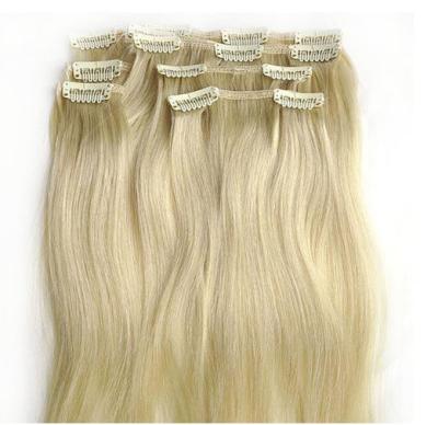 China Bright Blonde Synthetic Human Hair Extensions No Chemical Processed Virgin Hair for sale