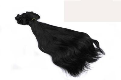 중국 머리 연장 브라질인 처녀 머리에 있는 직업적인 자연적인 까만 클립 15 인치 - 26 인치 판매용