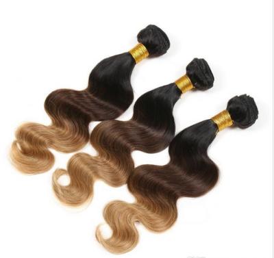 China 3 Tone Body Wave Natural Ombre Hair Extensions  Brazilian Hair Weave for sale