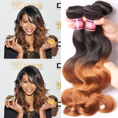 China Ombre Human Hair Extensions Brazilian Virgin Hair Body Wave 1b / 30 Yetta Hair for sale