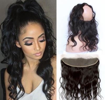 China Pelucas del cabello humano de la onda rizada frontal del cuerpo de 360 rayita natural del cordón del cordón en venta