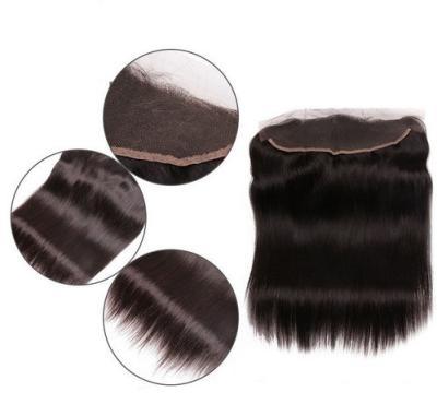 China Peruvian Remy Natural Lace Frontal Closure Side Part Silk Straight for sale