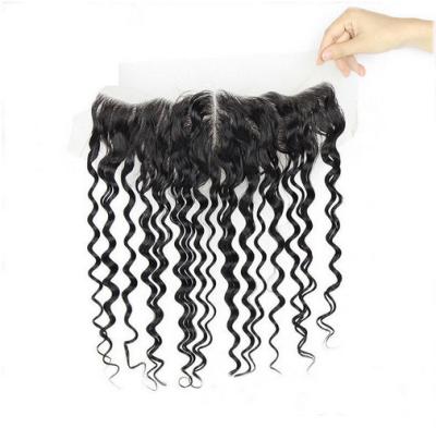 China Cierre frontal del cordón rizado lleno para tejer/las pelucas delanteras del cabello humano del cordón en venta