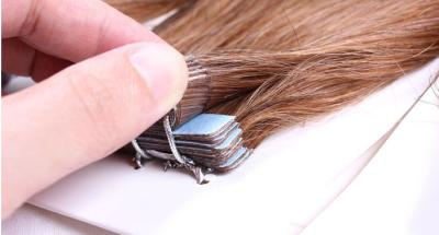 China Custom Brown Durable Straight Tape In Human Hair Extensions Virgin Hair for sale