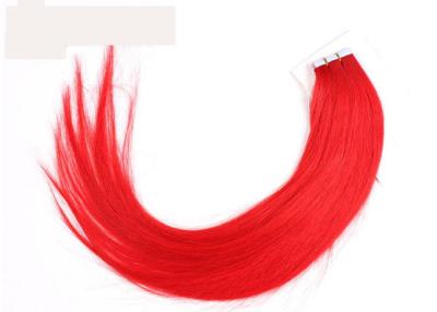 China Soft Smooth Red Tape In Virgin Human Hair Weave Extensions Double Side PU Skin Weft for sale