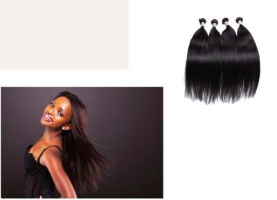 China Silky Straight Double Drawn Hair Extensions , Natural Black Tangle Free Real Hair for sale