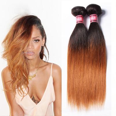 China Grade 7A Ombre Brazilian Straight Hair / Ombre Pre Bonded Hair Extensions for sale