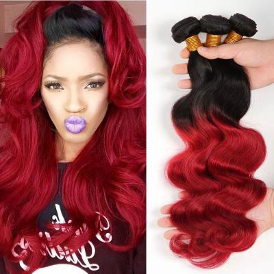 China 3 Bundles Remy  Ombre Human Hair Extensions Last Long Time For Girls for sale