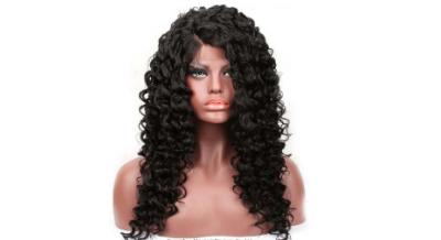 China Cordón rizado brasileño natural Front Wigs del cabello humano de la peluca del cordón suizo de HD 360 en venta