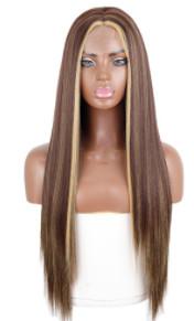 China Blonde Straight Natural Human Hair Wigs Extensions Brown Color for sale