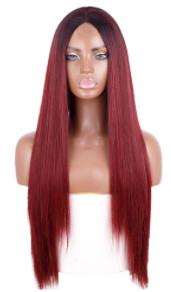 China Blonde Straight Natural Human Hair Wigs Extensions Red Color for sale