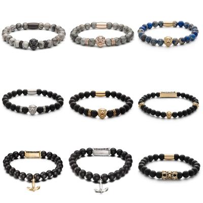 Chine Bracelets faits main adaptés aux besoins du client de perles d'acier inoxydable de bijoux d'hommes à vendre
