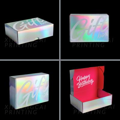 China Holographic Iridescent Foil Shiny Paper Box Rainbow Laser Color for sale