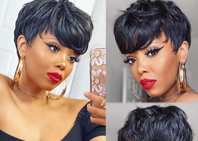 China Short Natural Human Hair Wigs For Black Women Without Any Glue for sale
