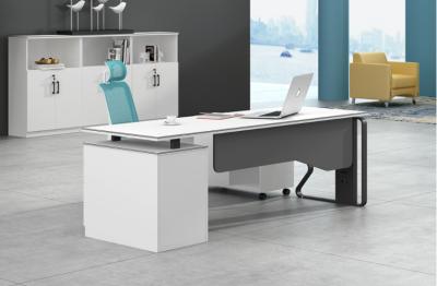 中国 マネージャーの机のメラミン オフィス用家具の粉の上塗を施してある鋼鉄足 販売のため