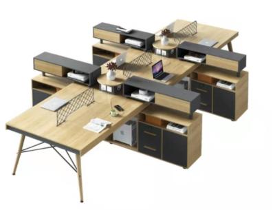 China El escritorio L del puesto de trabajo del personal forma los muebles de oficinas de la tabla de madera de la melamina en venta