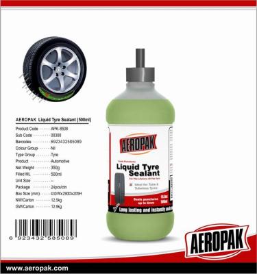 China Motorcycle Aeropak Liquid Tyre Sealant Non Toxic Environmental Temporary Tire Sealer for sale