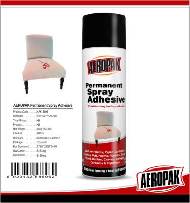 China No Harmful Textile Spray Strong Adhesive Glue For Cloth / Paper / Board for sale